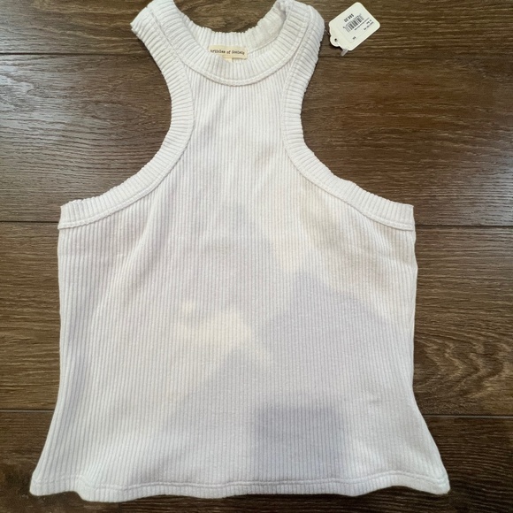 Articles of Society Women's Racerback Ribbed White Tank Top, Size M, NWT, Summer - Picture 1 of 8